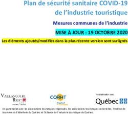 Plan de sécurité sanitaire COVID-19 de l'industrie touristique