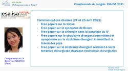 Communications choisies (24 et 25 avril 2021) - Free papers sur la toxine - Free paper sur le syndrome de Brown - Free paper sur la chirurgie dans ...