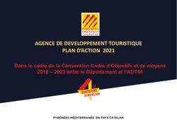10 AGENCE DE DEVELOPPEMENT TOURISTIQUE PLAN D'ACTION 2021 - Dans le cadre de la Convention Cadre d'Objectifs et de moyens