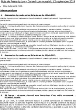 Note de Présentation - Conseil communal du 12 septembre 2019
