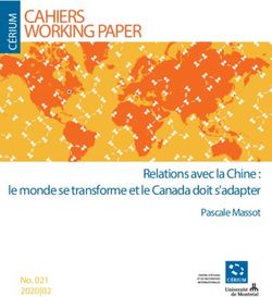 CAHIERS WORKING PAPER - Relations avec la Chine : le monde se transforme et le Canada doit s'adapter - Université de Montréal