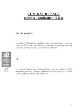 CONTRAT D'USAGE relatif à l'application ,Rsa