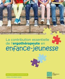 Enfance - jeunesse La contribution essentielle de l'ergothérapeute en - DOCUMENT D'INFORMATION - Ordre des ergothérapeutes du Québec