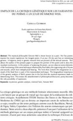 EMPLOI DE LA CRITIQUE GÉNÉTIQUE SUR LES VARIANTES
