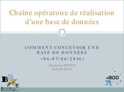 Chaîne opératoire de réalisation d'une base de données - COMMENT CONCEVOIR UNE BASE DE DONNÉES (06-07/06/2016) - CNRS