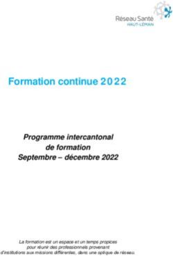 Formation continue Programme intercantonal de formation Septembre - décembre 2022