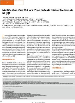 Identification d'un TCA lors d'une perte de poids et facteurs de gravité