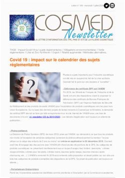 Covid 19 : impact sur le calendrier des sujets r&eacute;glementaires