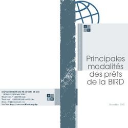 Principales modalités des prêts de la BIRD