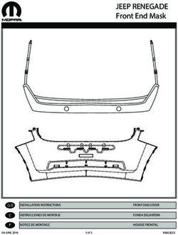 JEEP RENEGADE Front End Mask - INSTALLATION INSTRUCTIONS