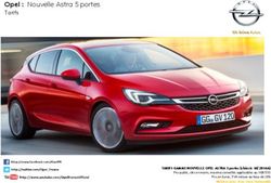 Opel : Nouvelle Astra 5 portes - Tarifs