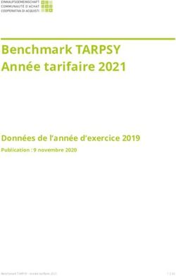 Benchmark TARPSY Ann&eacute;e tarifaire 2021 - Donn&eacute;es de l'ann&eacute;e d'exercice 2019 Publication : 9 novembre 2020