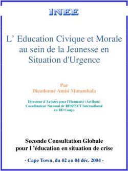 L' Education Civique et Morale au sein de la Jeunesse en Situation d'Urgence
