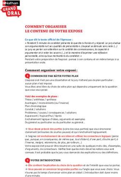 COMMENT ORGANISER LE CONTENU DE VOTRE EXPOSE