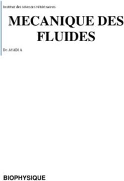 MECANIQUE DES FLUIDES - BIOPHYSIQUE