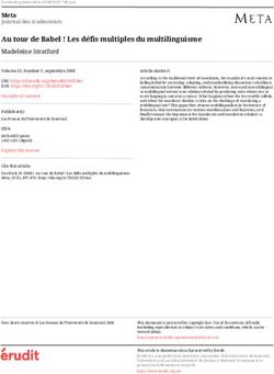 Au tour de Babel ! Les défis multiples du multilinguisme - Érudit