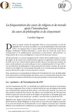 La fréquentation des cours de religion et de morale après l'introduction du cours de philosophie et de citoyenneté - La fréquentation des ...