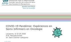 COVID-19 Pandémie: Expériences en Soins Infirmiers en Oncologie - Lausanne, le 07.05.2020 Prof. Manuela Eicher Dr. Sara Colomer-Lahiguera