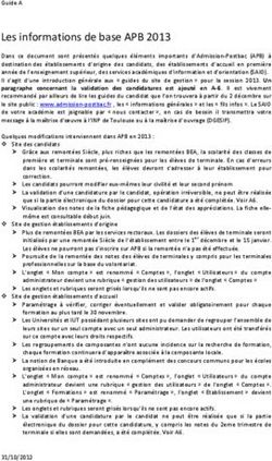 Les informations de base APB 2013