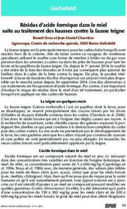 Liebefeld R&eacute;sidus d'acide formique dans le miel suite au traitement des hausses contre la fausse teigne - Agroscope