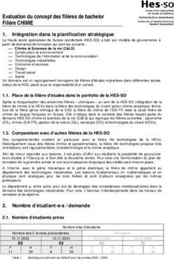 Evaluation du concept des filières de bachelor Filière CHIMIE