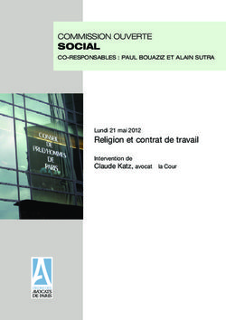 SOCIAL Commission ouverte - Religion et contrat de travail
