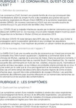 RUBRIQUE 1 : LE CORONAVIRUS, QU'EST-CE QUE C'EST ?