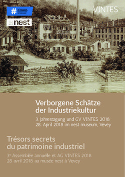 VINTES - Verborgene Sch&auml;tze der Industriekultur 3. Jahrestagung und GV VINTES 2018 28. April 2018 im nest museum, Vevey