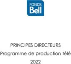 PRINCIPES DIRECTEURS Programme de production t&eacute;l&eacute; 2022