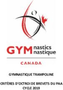 GYMNASTIQUE TRAMPOLINE CRITÈRES D'OCTROI DE BREVETS DU PAA CYCLE 2019
