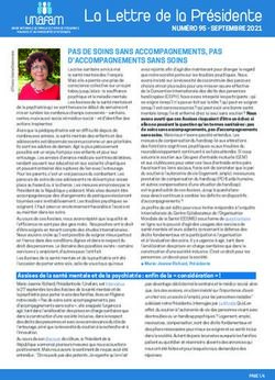 La Lettre de la Pr&eacute;sidente - Unafam