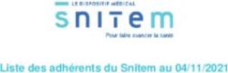 Liste des adh&eacute;rents du Snitem au 04/11/2021