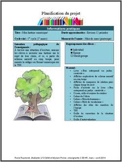 Planification du projet - Informations pratiques
