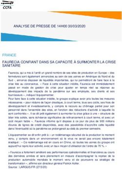 FRANCE FAURECIA CONFIANT DANS SA CAPACITÉ À SURMONTER LA CRISE SANITAIRE - CCFA