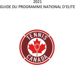 GUIDE DU PROGRAMME NATIONAL D'ELITE 2021