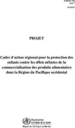 PROJET Cadre d'action régional pour la protection des enfants contre les effets néfastes de la commercialisation des produits alimentaires dans la ...