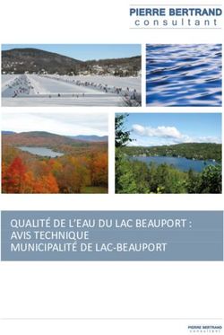 ENSABLEMENT DE L'ÉTANG DU 14 CHEMIN DES HAMEAUX VILLE DE LAC BEAUPORT - QUALITÉ DE L'EAU DU LAC BEAUPORT : AVIS TECHNIQUE MUNICIPALITÉ DE LAC-BEAUPORT