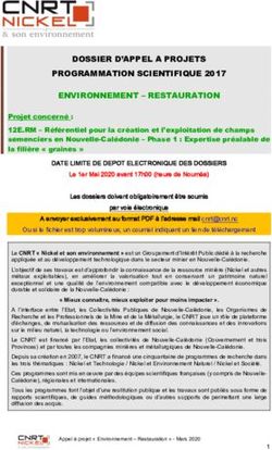 DOSSIER D'APPEL A PROJETS PROGRAMMATION SCIENTIFIQUE 2017 ENVIRONNEMENT - RESTAURATION