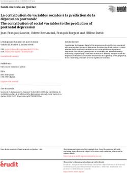 La contribution de variables sociales à la prédiction de la dépression postnatale The contribution of social variables to the prediction of ...