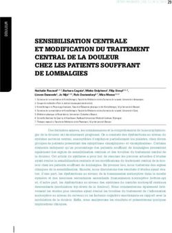 SENSIBILISATION CENTRALE ET MODIFICATION DU TRAITEMENT CENTRAL DE LA DOULEUR CHEZ LES PATIENTS SOUFFRANT DE LOMBALGIES