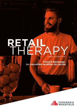 RETAIL THERAPY&Eacute;dition Octobre 2019 - Food & Beverage : les nouvelles recettes du succ&egrave;s - Cushman & Wakefield