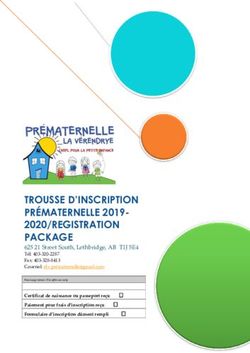 TROUSSE D'INSCRIPTION PRÉMATERNELLE 2019- 2020/REGISTRATION PACKAGE