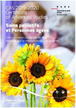 CAS 2019-2020 Certificate of Advanced Studies - Soins palliatifs et Personnes âgées Une formation postgrade de 15 ECTS destinée aux ...