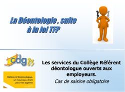 La Déontologie , suite à la loi TFP - Les services du Collège Référent déontologue ouverts aux employeurs - CDG 83