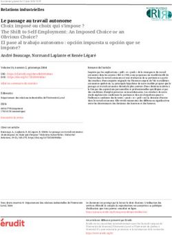 Le passage au travail autonome Choix imposé ou choix qui s'impose ? The Shift to Self-Employment: An Imposed Choice or an Obvious Choice? El pase ...