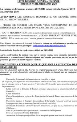 LISTE DES DOCUMENTS A FOURNIR BOURSES SCOLAIRES 2019-2020