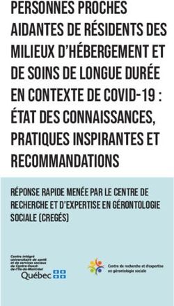 Personnes proches aidantes de résidents des milieux d'hébergement et de soins de longue durée en contexte de COVID-19 : état des connaissances ...