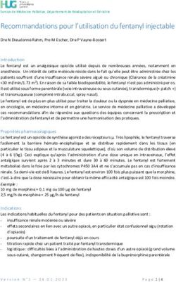 Recommandations pour l'utilisation du fentanyl injectable