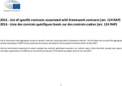 2016 List of specific contracts associated with framework contracts (art. 124 RAP) 2016 - Liste des contrats spécifiques basés sur des ...