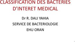 CLASSIFICATION DES BACTERIES D'INTERET MEDICAL - Dr R. DALI YAHIA SERVICE DE BACTERIOLOGIE EHU ORAN